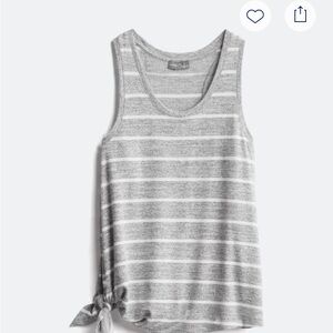 Market & Spruce Light Gray Striped Tank Top